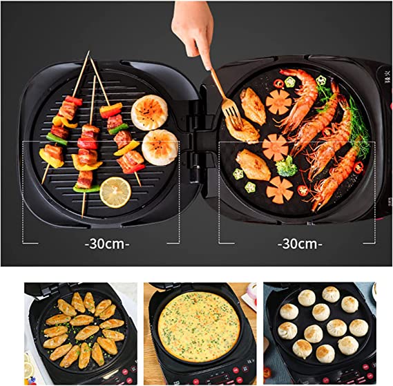 Electric Baking Pan 2-Sided Heating Grill BBQ Pancake Maker 30cm