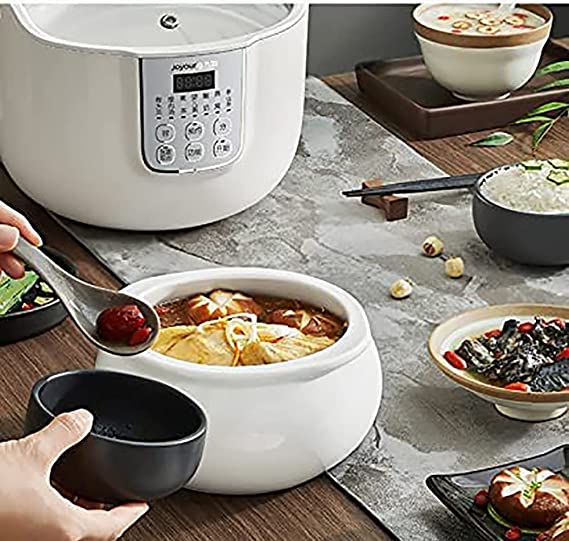 White Porclain Slow Cooker 1.8L with 3 Ceramic Inner Containers