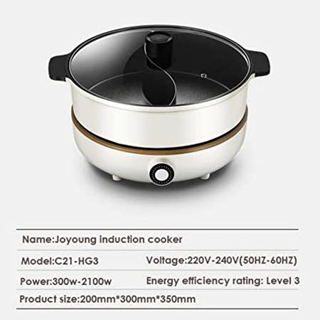 IH Induction Cooker with Hot Pot C21-CL01, 300W-2100W Adjustable Power Supply, Separated Pot and Stove