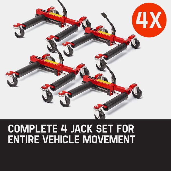 T-REX 4x 12 Vehicle Positioning Jacks – Wheel Dollies Car Go Dolly Jack Skates