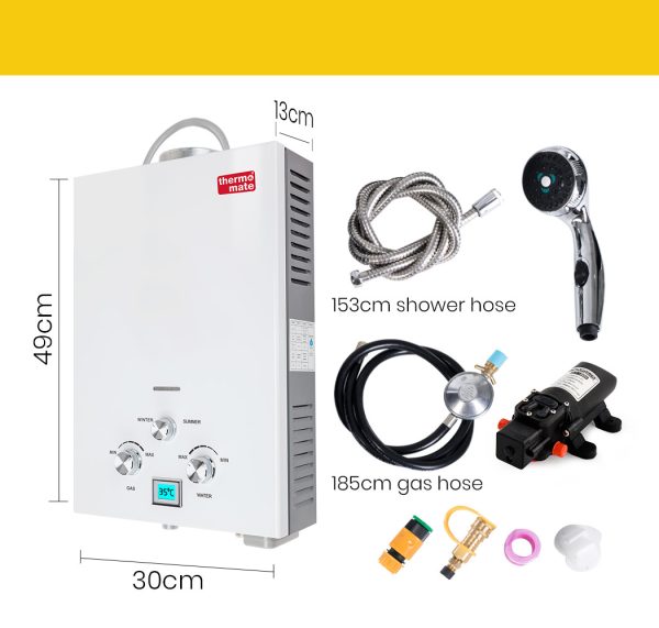 Outdoor Water Heater Gas Camping Hot Portable Tankless Shower Pump