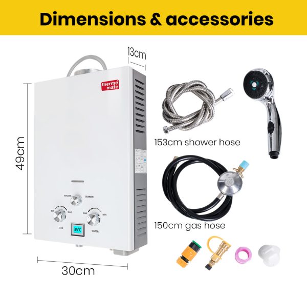Outdoor Water Heater Gas Camping Tankless Portable Hot Shower