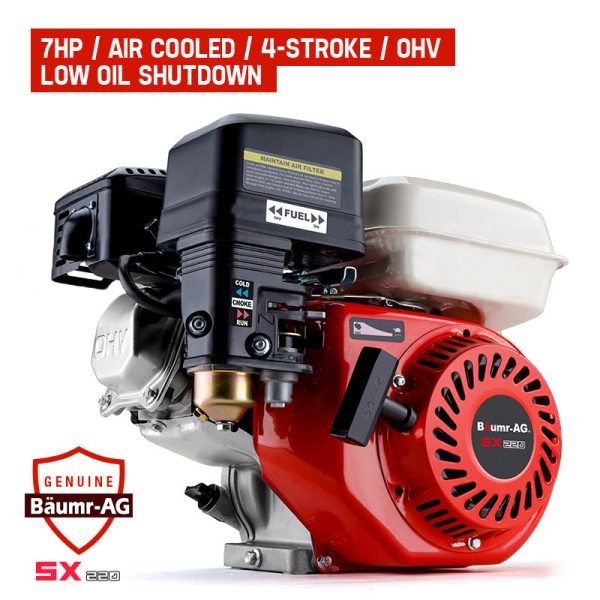 7HP Petrol Stationary Engine OHV 4-Stroke Horizontal Shaft Replacement Motor
