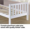 Single Wooden Pine Bed Frame Timber Kids Adults Contemporary Bedroom Furniture