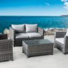 LONDON RATTAN Outdoor Furniture 4pc Setting Chairs Lounge Set Wicker Sofa Couch