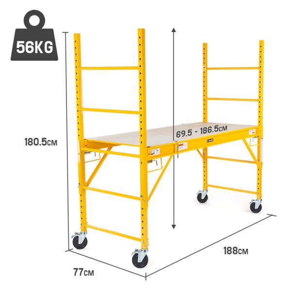 450kg Mobile Scaffold High Work Platform Scaffolding Portable