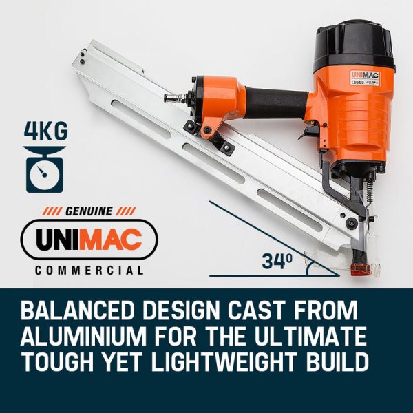 UNIMAC Construction Framing Nail Gun – Heavy Duty Air Nailer Pneumatic