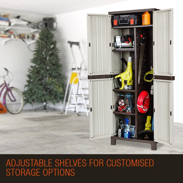 PLANTCRAFT Lockable Outdoor Storage Cabinet – Cupboard Garage Carport Shed