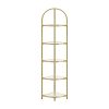 VASAGLE 5 Tier Corner Ladder Bookshelf Tempered Glass Modern Style Golden Color