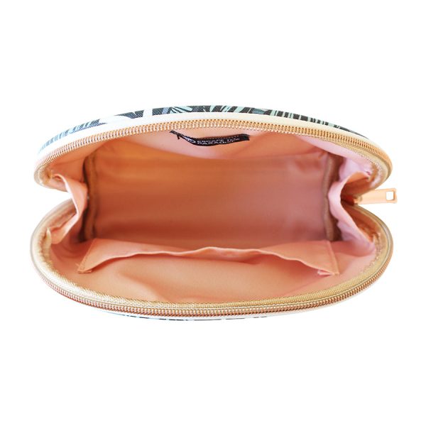 Saffiano Small Curved Cosmetic Bag-Atoll