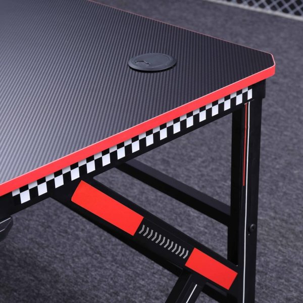 Gaming Desk Desktop PC Computer Desks Desktop Racing Table Office Laptop Home K-Shaped Legs Black 120cm