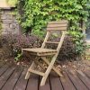 RoundTable Folding Bistro Set Solid Fir Wood Table Garden Outdoor Lounge