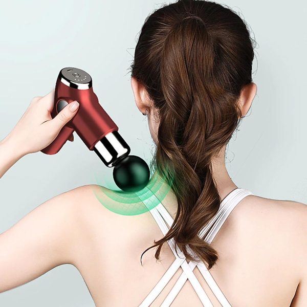Mini Massage Gun Percussion Massager Muscle Relaxing Therapy Deep Tissue LCD Black