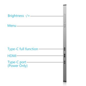 Dual Portable Triple Fold 1080P IPS FHD Monitor Screen Extender For Laptop 13.3″ Grey