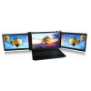 Dual Portable Triple Fold 1080P IPS FHD Monitor Screen Extender For Laptop 15 Grey”