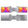 Dual Portable Triple Fold 1080P IPS FHD Monitor Screen Extender For Laptop 15 Grey”