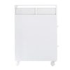 Removable Bathroom Side Cabinet Toilet Caddy with Storage Drawers- White