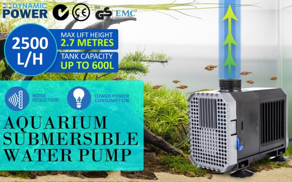 Aquarium Submersible Water Pump 2500L/H 45W 2.7m Pond