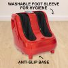 Red Foot Massager Shiatsu Leg Calf Kneading Heat Remote Carry
