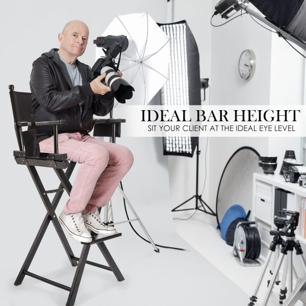Black Folding Tall Chair DARK HUMOR Movie Director 75cm