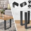 2 Set 30 x 40cm Black Coffee Dining Table Legs Bench Box DIY Steel Metal Industrial
