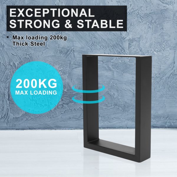 2 Set 30 x 40cm Black Coffee Dining Table Legs Bench Box DIY Steel Metal Industrial