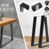 2 Set 45 x 65 x 71cm Black Coffee Dining Table Legs Bench Trapezium DIY Steel Metal