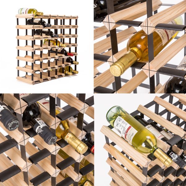 42 Bottle Timber Wine Rack Storage Cellar Organiser
