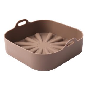 Airfryer Reusable Silicone Pot Square Chocolate Nonstick Nontoxic