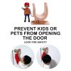 4X Apricot Pink Door Lever Lock Pet Child Proof Adhesive Handle Lock