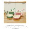 Happy Lambs 16cm Ivory Sauce Pot Frying Pan w/ a Lid Set Non-Stick Stone Induction IH Frypan