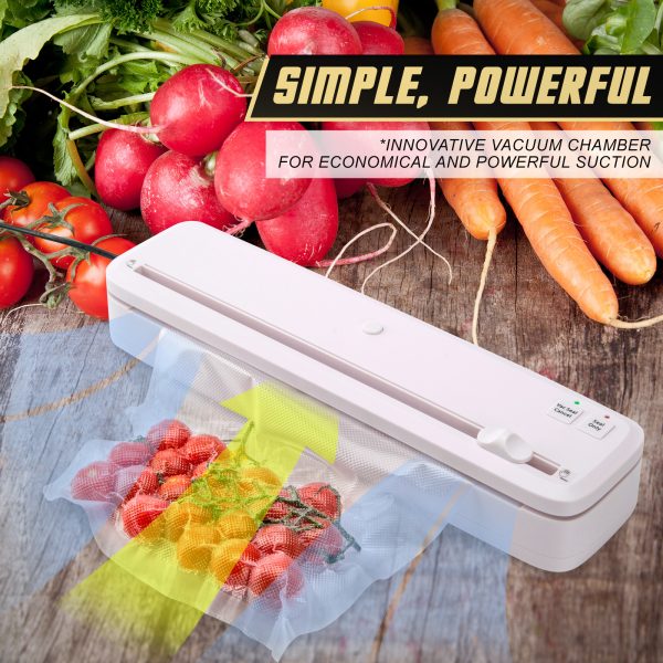 100W White Kitchen Vacuum Food Sealer Sous Vide Machine