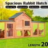 204 x 45 x 85cm Rabbit Hutch Chicken Coop 2 Storey Large Cage Run