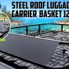 Black Steel Roof Rack Luggage Carrier Basket 4WD 121cm