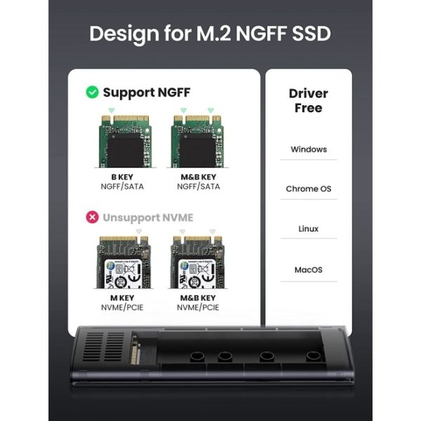 10903 M.2 SATA NGFF SSD Hard Drive Enclosure