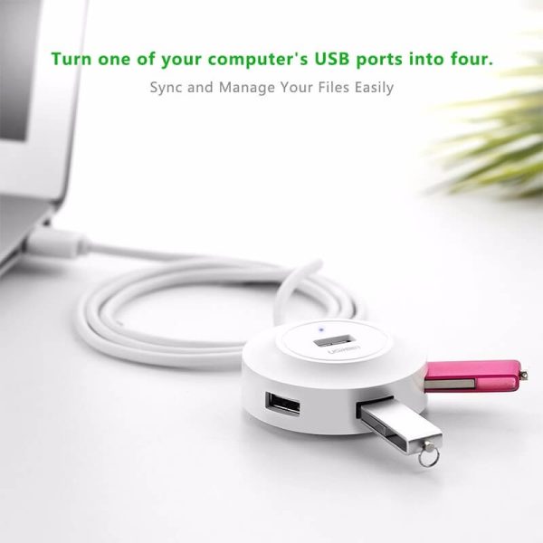 20270 USB 2.0 4-Port Hub White