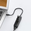 20984 USB 2.0 to 3 x USB2.0 with RJ45 (100Mbps) Ethernet Adapter (Black)