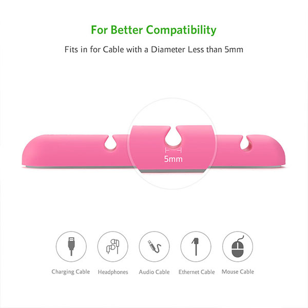 Cable Organizer (2pcs/pack) – Pink (30483)