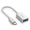 USB Type-C Male to USB 3.0 Type A Female OTG Cable – White 15CM (30702)
