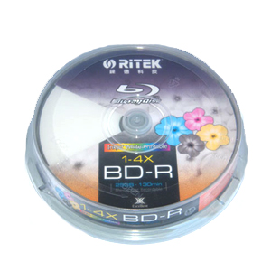 Ritek Blu-Ray BD-R 2X 25GB 130Min White Top  Printable