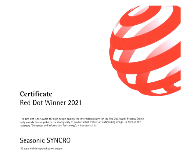 Seasonic Syncro Q704 Aluminum Case with Syncro DPC-850 850W 80 Plus Platinum PSU & Connect Module RED DOT AWARD WINNER 2021