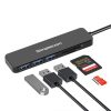CH365 SuperSpeed 3 Port USB 3.0 (USB 3.2 Gen 1) Hub with SD MicroSD Card Reader