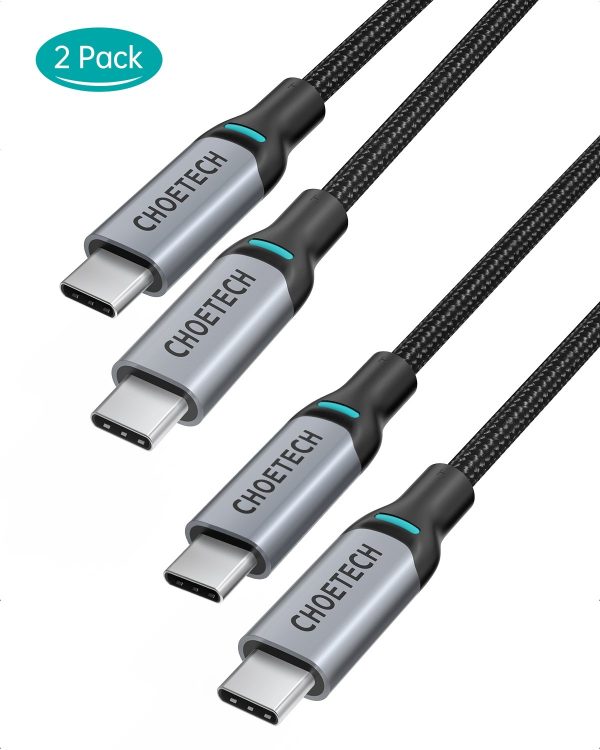 MIX00073 (XCC-1002 x2) 100W USB-C Braided Fast Charging Cable 1.8M 2 Pack