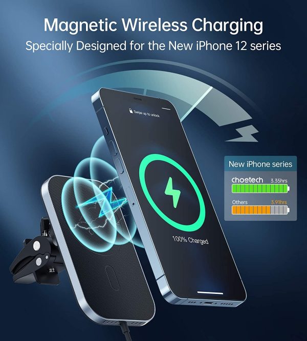 T200F-201 15W MagLeap Magnetic Wireless Car Charger Holder with 1M Cable