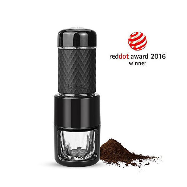 STARESSO Coffee Maker Red Dot Award Winner Portable Espresso Cappuccino Quick Cold Brew Manual Coffee Maker Machines All in One – Black