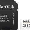 Sandisk High Endurance Microsdhc Card Sqqnr 256G Uhs-I C10 U3 V30 100Mb/S R 40Mb/S W Sd Adaptor Sdsqqnr-256G-Gn6Ia