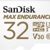 Sandisk Max Endurance Microsdhc Card SQQVR 32G (15 000 HRS) UHS-I C10 U3 V30 100MB/S R 40MB/S W SD Adaptor SDSQQVR-032G-GN6IA