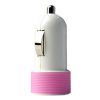 Huntkey Compact Car Charger for iPad & Smart Phone 5V 2.1A with MFI Cable – Pink (HKB01005021-0B)