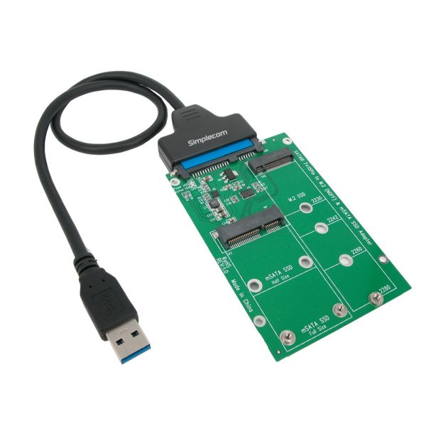 SA221 USB 3.0 to mSATA + NGFF M.2 (B Key) SSD 2 in 1 Combo Adapter