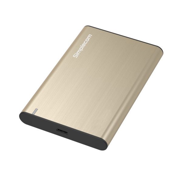 SE221 Aluminium 2.5” SATA HDD/SSD to USB 3.1 Enclosure Gold